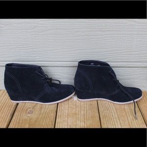 low black booties with ties